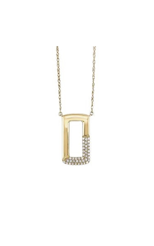 Rottermond Signature:10 Karat Yellow Gold Pave Two Row Rectagular Diamond Necklace