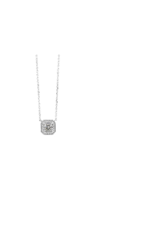 Rottermond Signature:10 Karat White Gold April Birthstone Halo Pendant