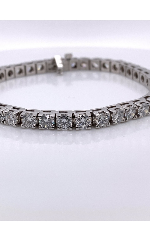 One 14 Karat White Gold 7 Inch Lab Diamond Tennis Bracelet