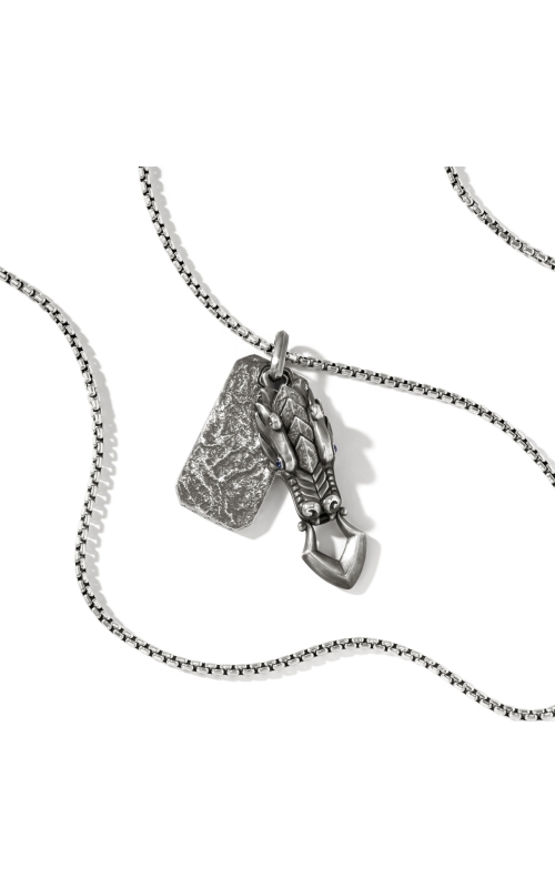 White Sterling Silver John Hardy Legends Naga Reticulated Silver Pendant