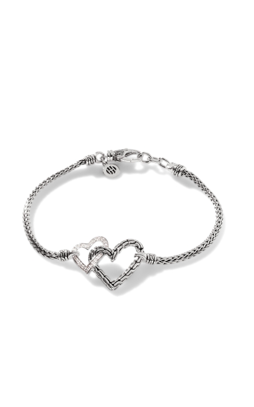 White Sterling Silver John Hardy Classic Chain Mad Love Diamond Pave Mini Chain Bracelet