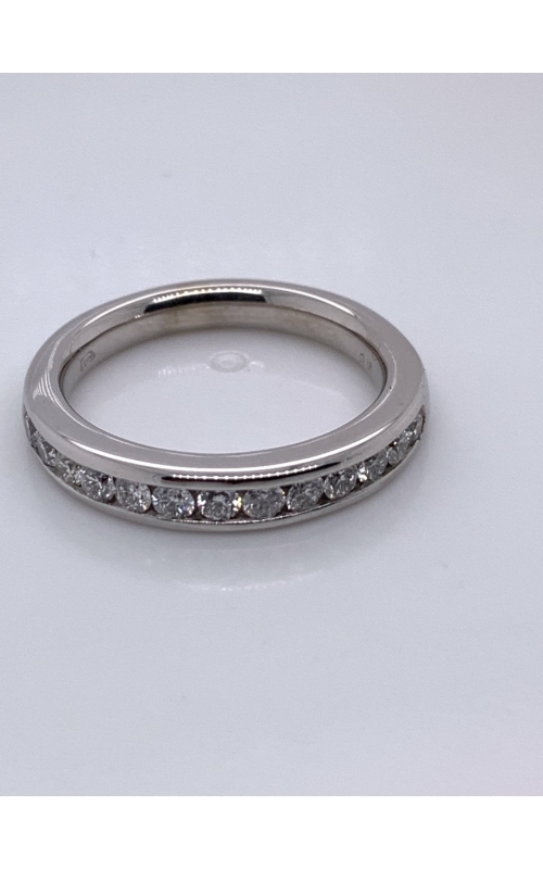 One 18 Karat White Gold Diamond Wedding Band