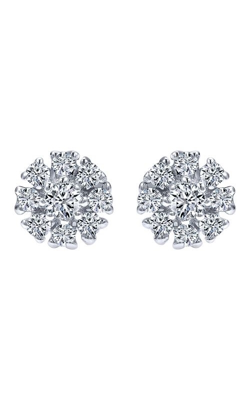 Gabriel & Co.:14 Karat White Gold Delicate Floral Stud Earrings