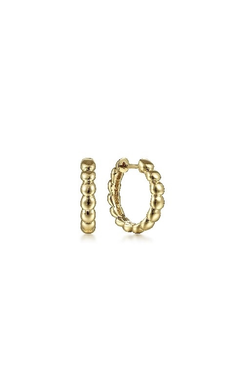 Gabriel & Co.:14 Karat Yellow Gold  Bujukan 15 mm Huggie Hoops.