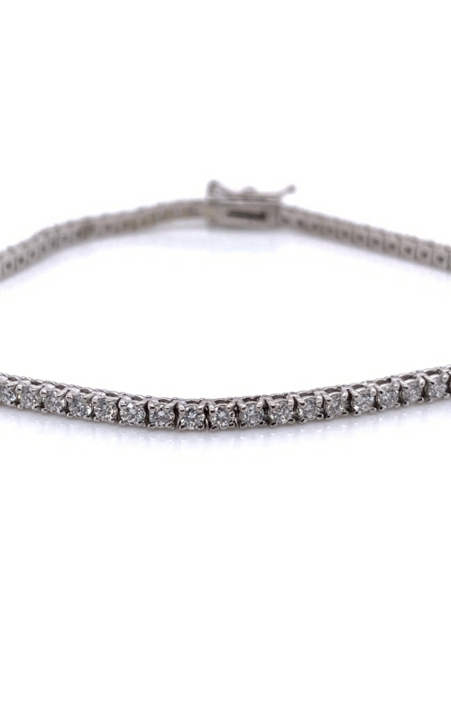 Lady's 14 Karat White Gold Diamond Bracelet