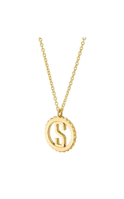 Michael M:14 Karat Yellow Gold Tetra Mini S Initial Medallion.