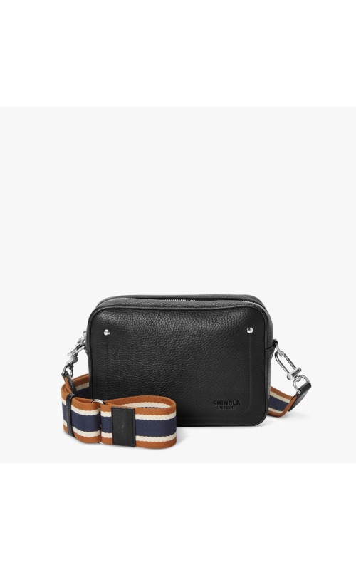 Shinola Camera Crossbody Black Natural Grain Leather